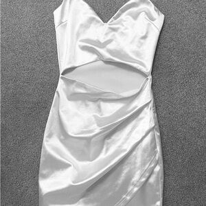 Windsor Elegant White Satin Dress